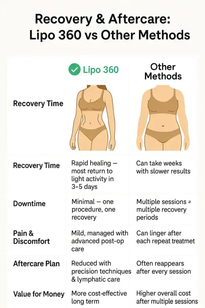 Table to show fat dissolving injection aftercare Portsmouth 
